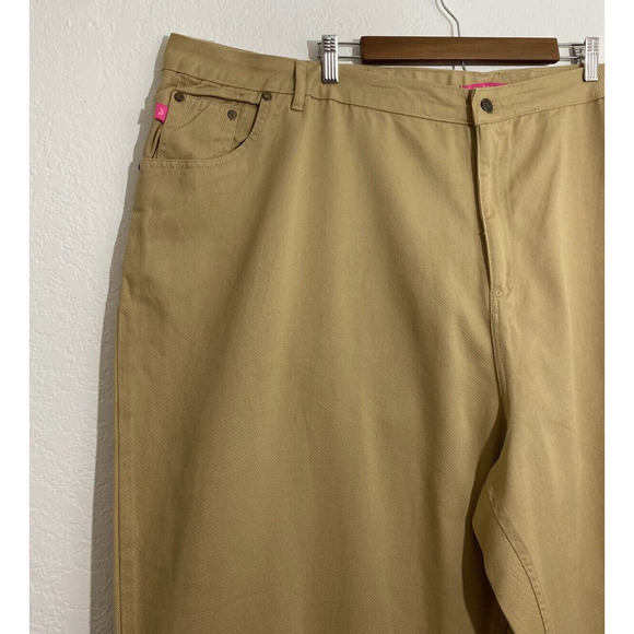 Woman Within 34T Tan Pants Chino Womens Cotton Flat Front Cropped Natural Fit - Picture 2 of 7